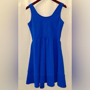 Aqua Vibrant Blue Mini Skater Dress